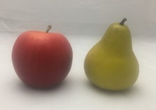 Realistic Fake Fruit RED APPLE PEAR Replica Faux Food Home Staging Decor Display