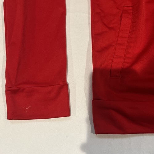 Adidas Full Zip Jacket Youth Medium Red, White Stripes 100% Polyester - Picture 4 of 6