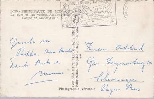 Monaco Casino de Monte Carlo Vintage RPPC B189 - Imagen 2 de 2