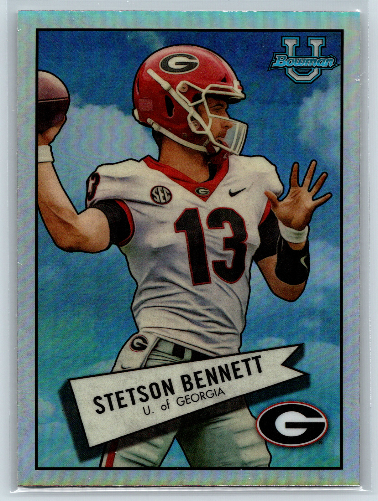 Stetson Bennett 2022 Bowman Chrome University 1952 Bowman #52BF-17 Georgia