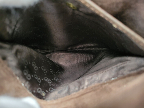 GUCCI Borsa a tracolla a mano G Turn lock borsetta pelle marrone vintage autentica - Foto 13 di 24