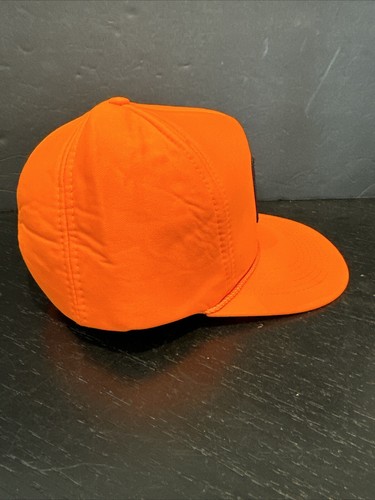 VTG CAT Full Foam Snapback Cap Hat Neon Orange Rope Patch By Sportsman - Picture 4 of 12