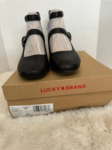 Lucky Brand Cemli Sandals Womens Size 9M Black Billy Leather Buckle Block Heel - Picture 8 of 9