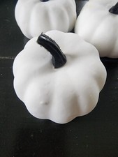 4 pc Mini White Foam Pumpkins