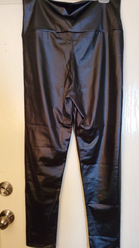 Women's Blk. Shiny Leggings, High Waist, Stretch- Dance -Yoga -Party- Neon pants - Picture 2 of 2