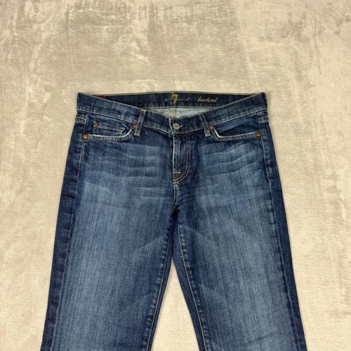 7 For All Mankind Bootcut Denim 29 (33x31) Low Rise Blue Jeans - Picture 7 of 11
