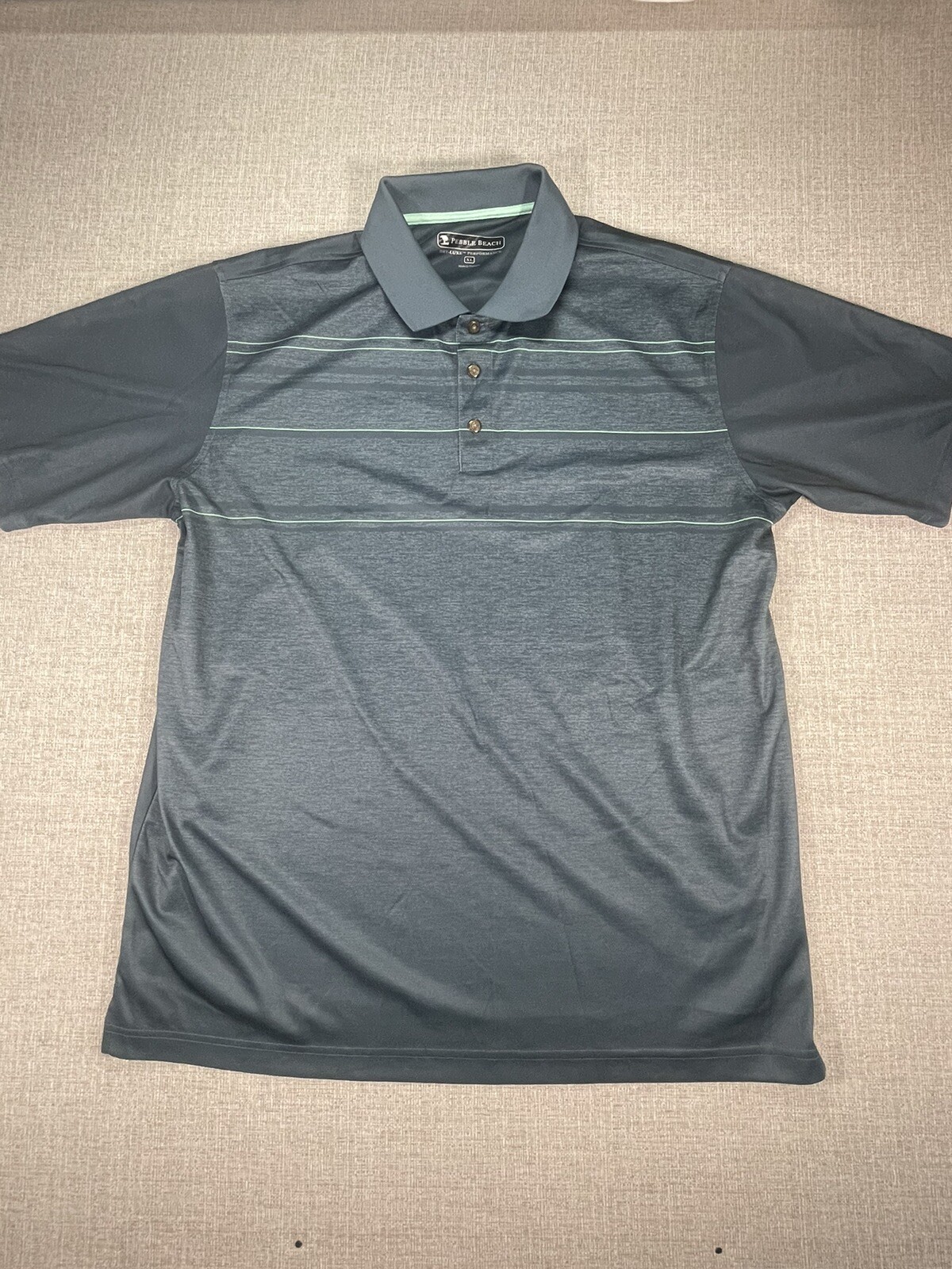 Pebble Beach Adult XL Green Polo Short Sleeve Dry Luxe Outdoors Golfing Mens