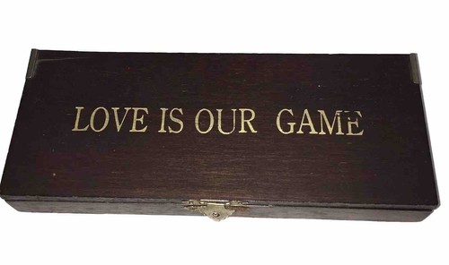 Vintage Tennis Racquet Solid Brass Love Is Our Game Paperweight Wooden Gift Box - Picture 3 of 14