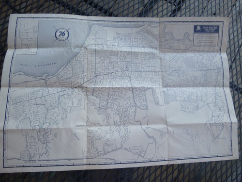 1956 San Mateo California street road map Union 76 oil gas - Picture 3 of 4
