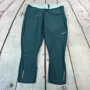 Nike Women's STAY WARM Relay Running Capri/Tights-Green 640144-302 - Medium