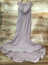 Bodenlanges Kleid Jarlo rosa mit Netzschultern