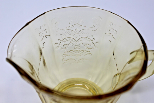 Federal Glass Co. Sugar Bowl and Creamer. Yellow Amber Depression Glass. Madrid - Picture 6 of 7