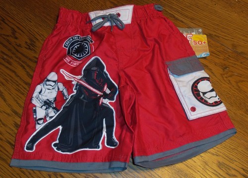 Sz 4 NWT Disney Store Boys Star Wars Kylo Ren & Stormtrooper Swim Trunks SPF 50+ - Picture 1 of 2