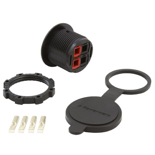 Panel Mount Housing for Two Powerpole Connectors with a Weather Resistant Cover - Picture 2 of 3