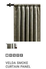 Eastern Accents Velda Smoke Curtain Panel 48" x 96" Made in USA
