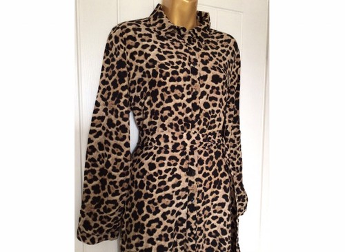 Maxi Vestido Camisa Zara Midi Animal Estampado Leopardo Favorito Bloggers EUR XL - Imagen 2 de 10