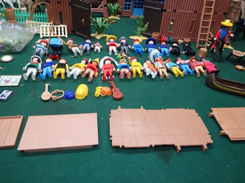 Vintage Playmobil Western Lot. Cowboys, Stagecoach, Native Americans, Fort Union - Picture 12 of 24