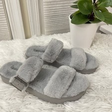 KOOLABURRA BY UGG WOMENS FURR-AH wild dove shearling lined strappy sandals sz 10