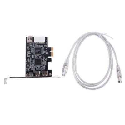 PCIe 3 Ports Firewire Cable Expansion Card PCI Express 1394B & 1394A TI XIO2213B