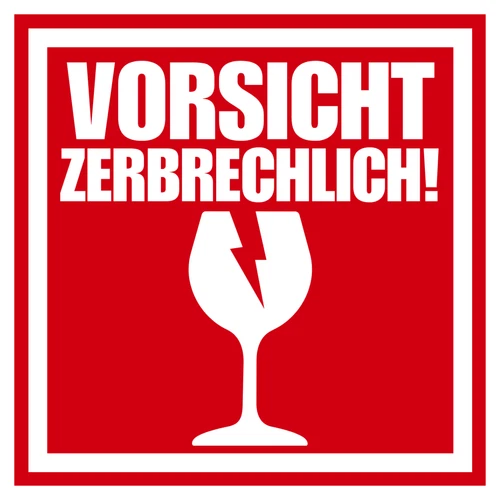 Vorsicht zerbrechlich Aufkleber - Achtung Glas Warnaufkleber Umzug Sticker - Bild 1 von 3