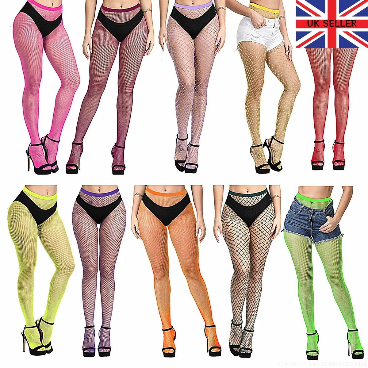 Women's Black Fishnet Tights - Fencenet/Whalenet Pattern, S/M/L & Plus Sizes | High Waist, Seamed, Full Toe