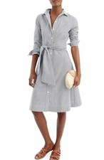 New Jcrew Tie-waist Shirtdress In Stripe - Size 00 - H7791