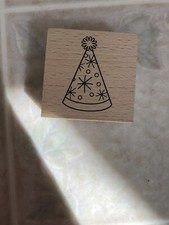 Hampton Art Rubber Stamps Party Hat Wood Mount Birthday Celebration Stamp
