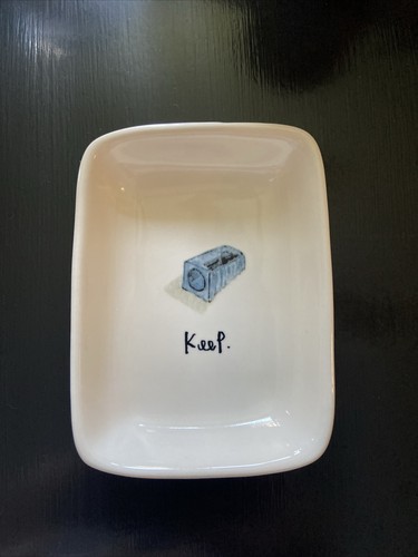 Rae Dunn by Magenta Wisdom “Keep”trinket Tray, Desk Tray or Soap Dish White
