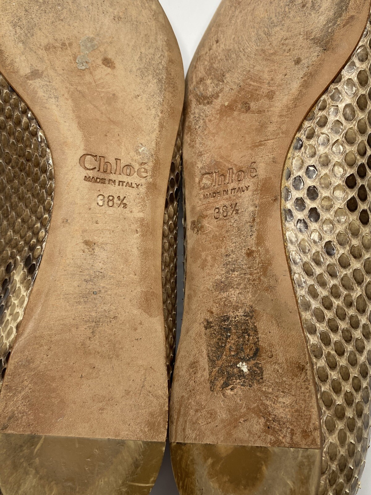 Chloe Marcie Python Beige Brown Ballet Pointed Fl… - image 15