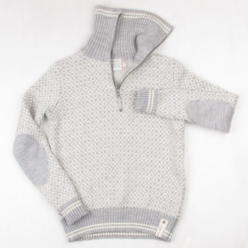 DEVOLD Slogen Zip Neck Maglione Pullover Donna Grigio Fair Isle Jmper XS Lana - Foto 10 di 24