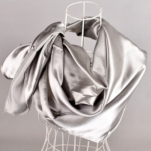 Silk Foulard Head Scarf 90*90cm Hair Scarves Casual Satin Bandana Women Ladies - Picture 7 of 21