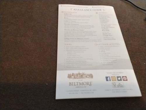 Your Visit To Biltmore Estate Asheville North Carolina 2020 Travel Brochure lau3 - Picture 4 of 4