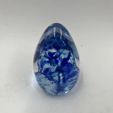 Handblown Vintage Paperweight "BSG '94" Blue swirl Signed Rare