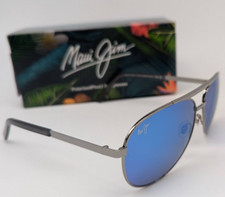 NEW Maui Jim SEACLIFF Silver POLARIZED Maui Blue Lens Sunglass B831-02D