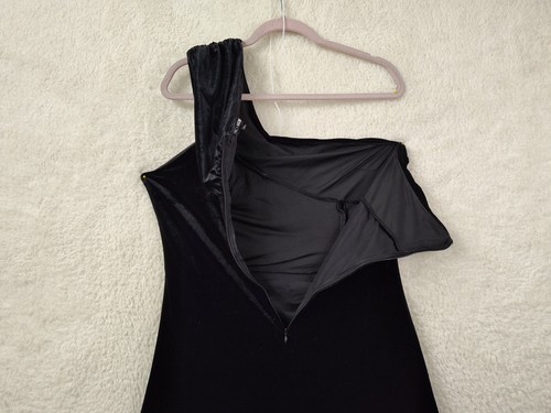 Fashion Nova Women Dress Extra Large Black 100% Polyester One Shoulder Side Slit - 第 19/22 張圖片