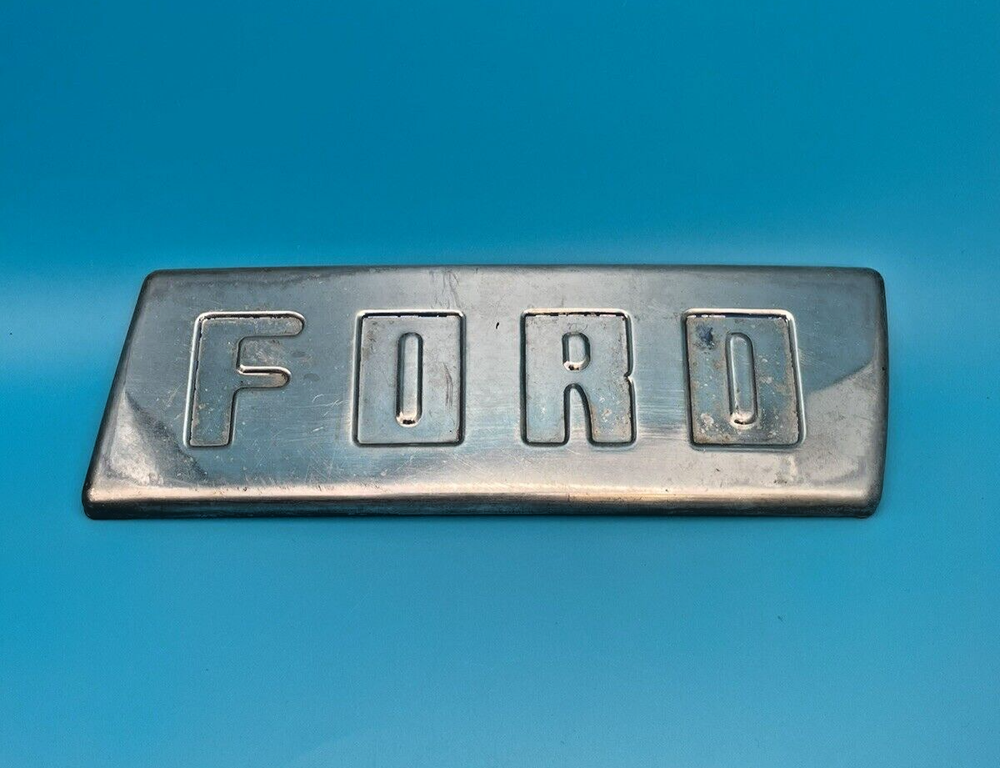 1948 1949 1950? FORD Emblem Badge Nameplate Logo Trim Piece Stainless Steel OEM