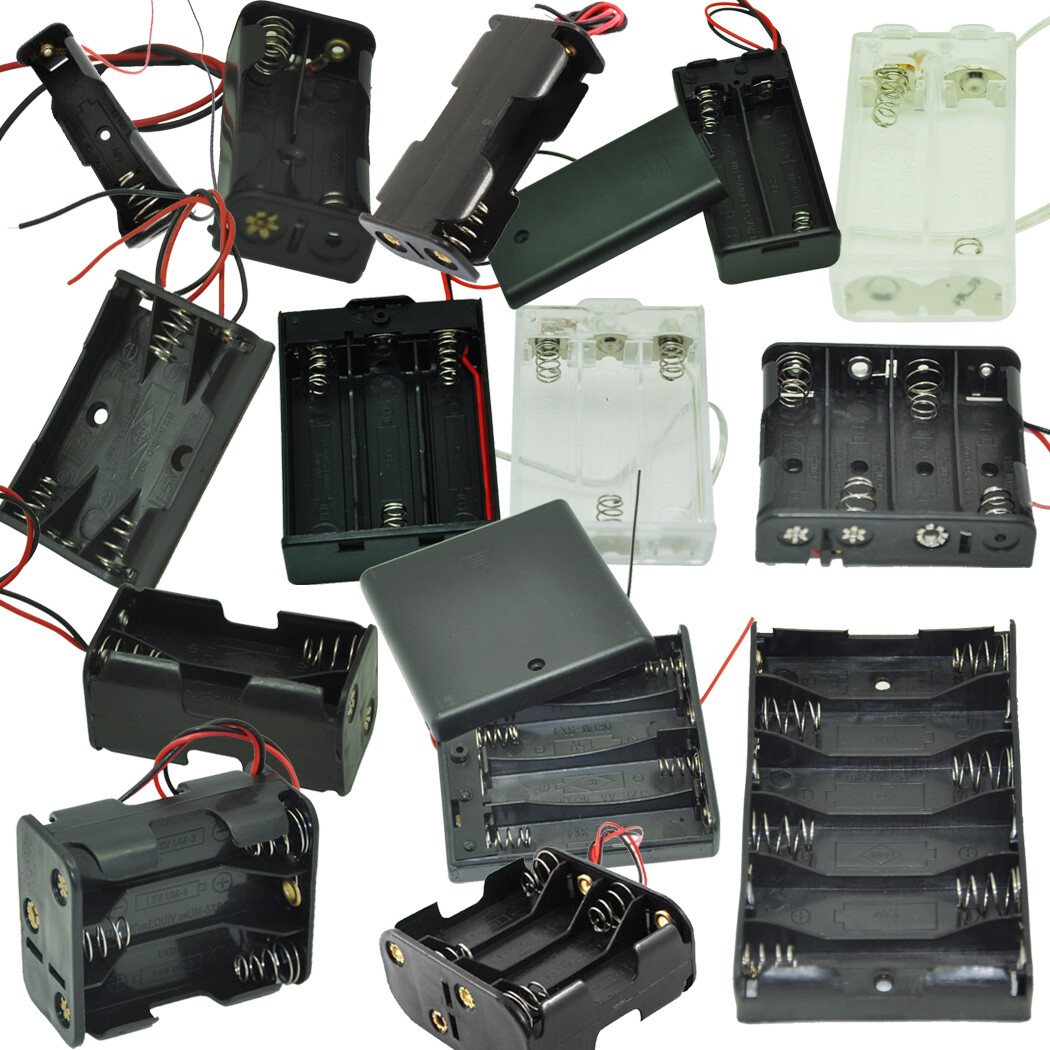 1-8x AA Battery Holder Case with Wire Leads for Secure Storage  -image