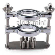 Spiked CBT Ball Stretcher Testicle Crusher Pulling Down Scrotum Clamp Chastity