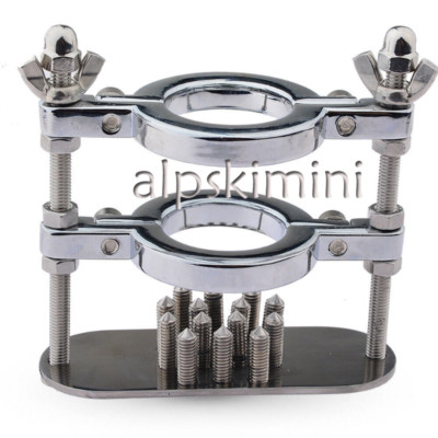 Spiked CBT Ball Stretcher Testicle Crusher Pulling Down Scrotum Clamp Chastity