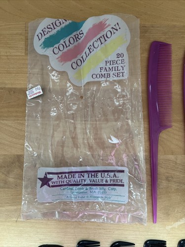 Vintage Kunststoffkämme 22er-Pack Kardinalkamm & Pinsel verschiedene Designerfarben - Bild 2 von 7