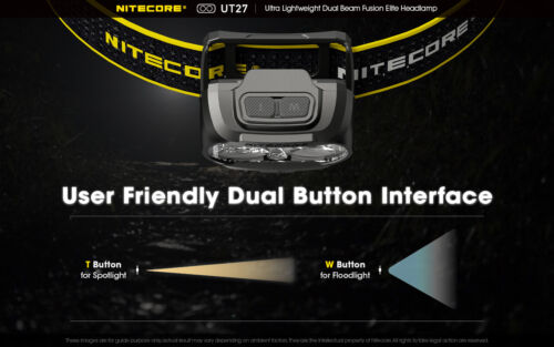 NITECORE UT27 LEDs 520 Lumens Dual Beam Fusion Elite Headlamp Headlight - Picture 3 of 12