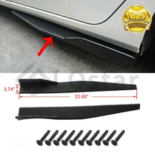 34" x 3.7" Universal Black Side Skirt Rocker Splitters Winglet Diffuser Wings