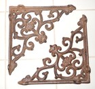 2 Cast Iron Antique Style Arrow Brackets, Garden Braces Shelf Bracket