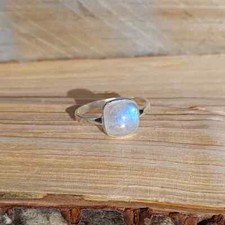 Moonstone Ring Solid 925 Sterling Silver Natural Gemstone Jewelry For Her K 70