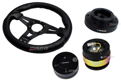 NRG 320 Sniper Steering Wheel Carbon Spoke/101 Hub/2.0 BK Neo Release/Lock Matt