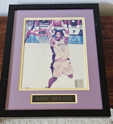 Kobe Bryant sports memorabilia framed picture with plaque, NBA, basketball, | eBay