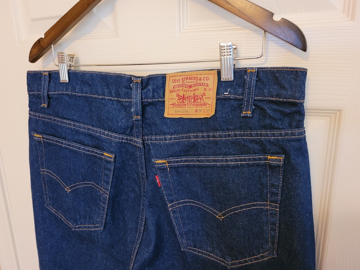 Vintage Levis 509 Straight Fit Jeans Tag 38x32 Dark Wash Red Vintage Levis 509 Straight Fit Jeans Tag 38x32 Dark Wash Red