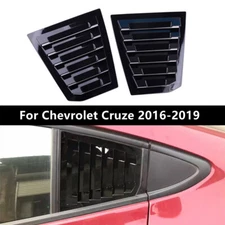 Gloss Black Side Window Quarter Louver Cover Trim For Chevrolet Cruze 2016-2019