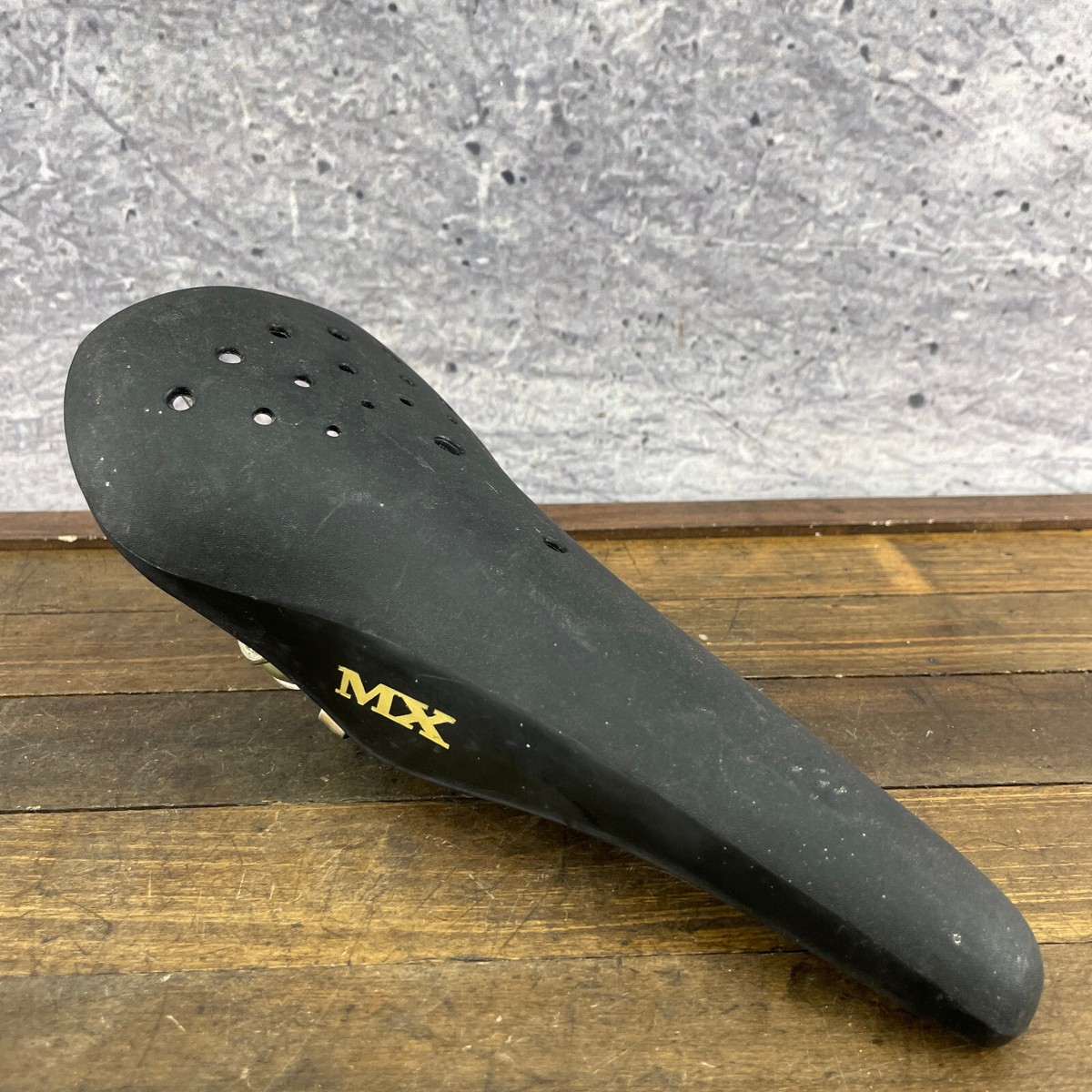 Vintage MX BMX Seat Black Old School BMX OG Gold Guts 80s