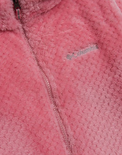 COLUMBIA Kids Fluffy Full Zip Sweatshirt Size 10-12Y M Pink Logo - Picture 3 of 5
